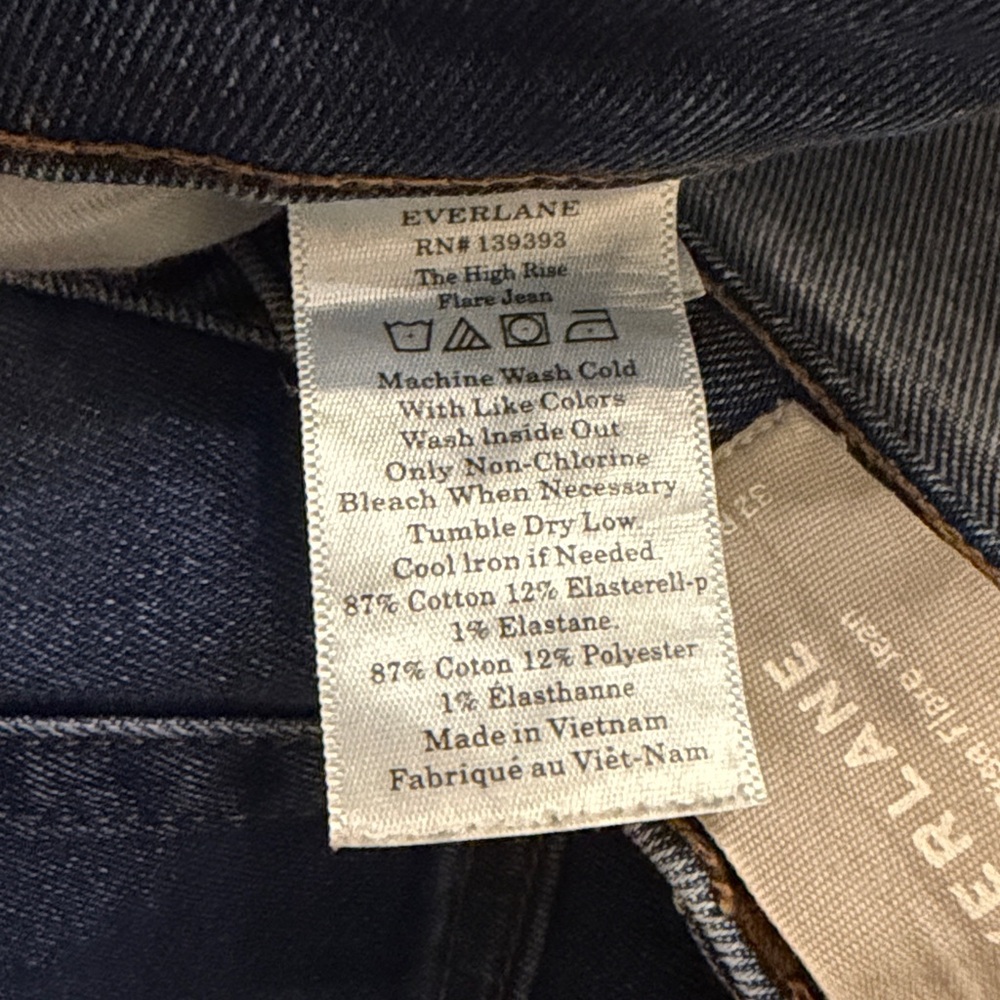 Everlane High Rise Flare Jean Size 32 Regular - Picture 12 of 12
